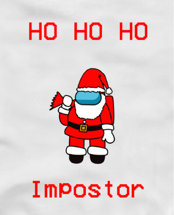  Marškinėliai   Amoung us ho ho ho impostor